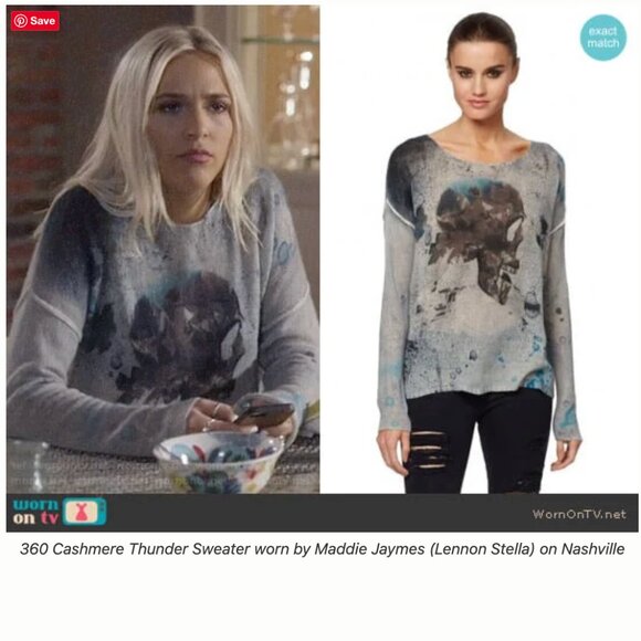 Skull Cashmere Thunder Sweater Distressed Tye Dye Print 100% Cashmere sz Medium - Picture 8 of 8